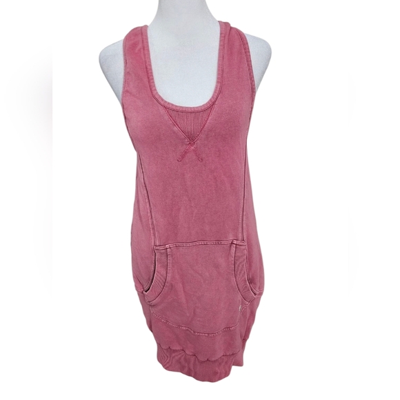 GRAMICCI sweatshirt Sleeveless Halter Back Kangaroo Dress. Mauve Pink. Size Med - Picture 1 of 11